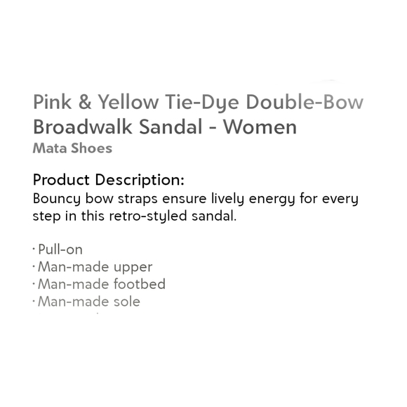 👣MATA SHOES Pink/Yellow Tie Dye Sandals Great Price Going Fast 🌞😘 - Picture 6 of 6